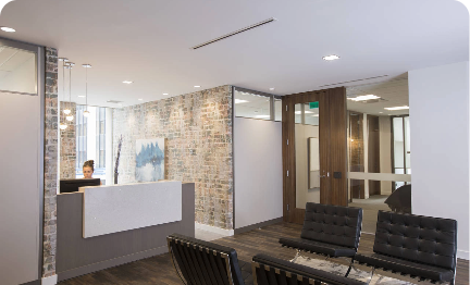 Woman working reception office