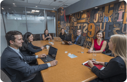 People talking daily meeting