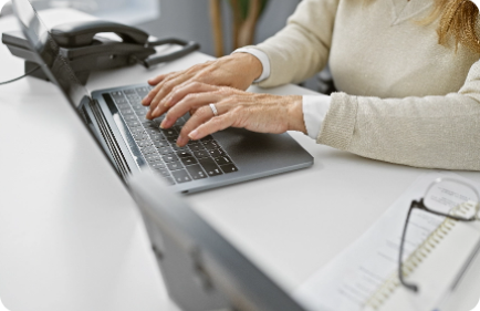 Woman working laptop